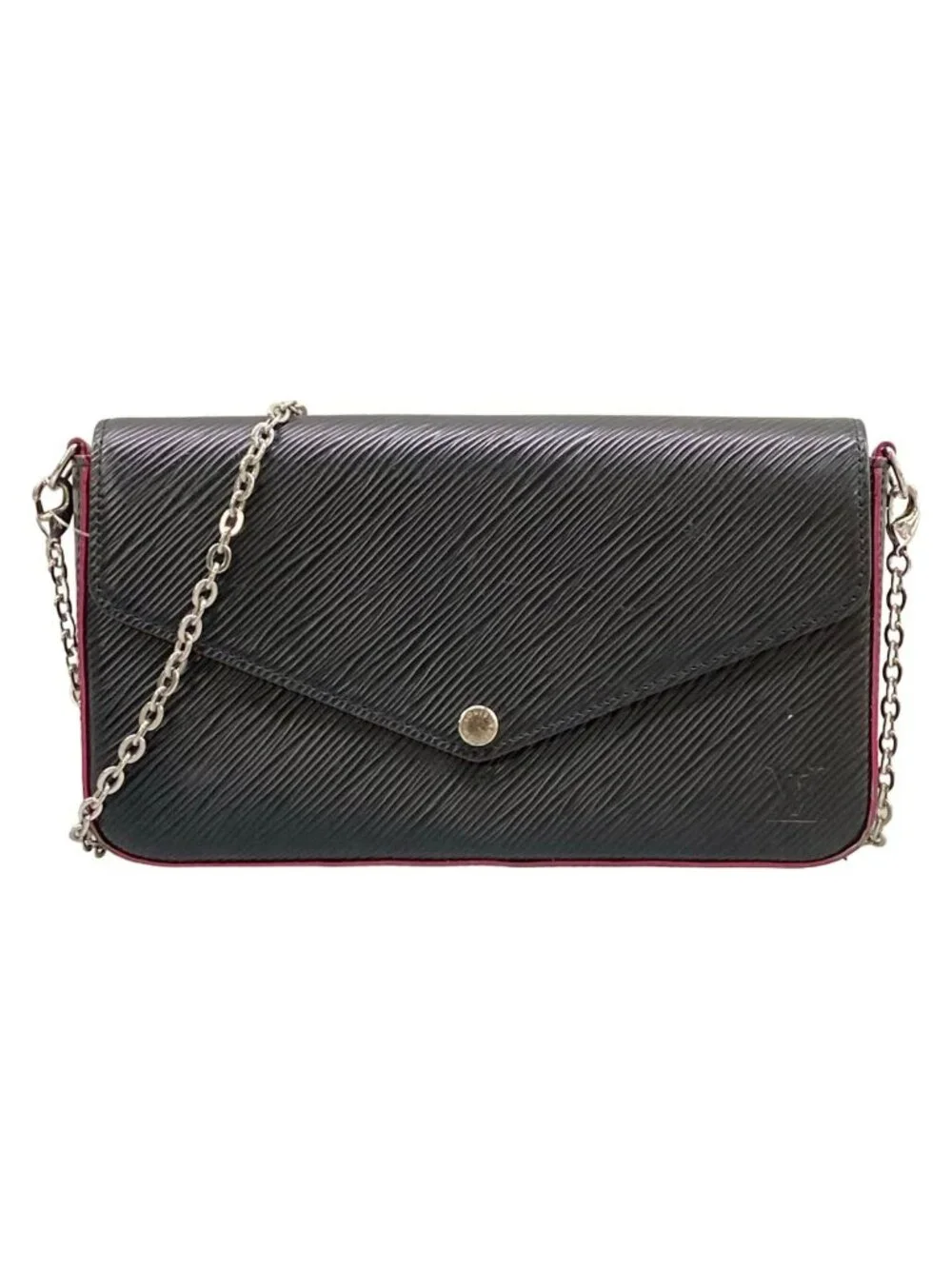 Louis Vuitton Wallet Epi Pochette Felice Noir Hot Pink Leather